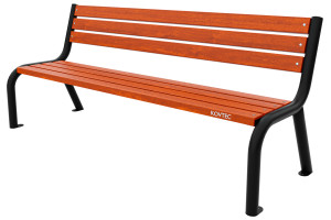Kovová lavička LK-10, 150cm, Teak, Farebná