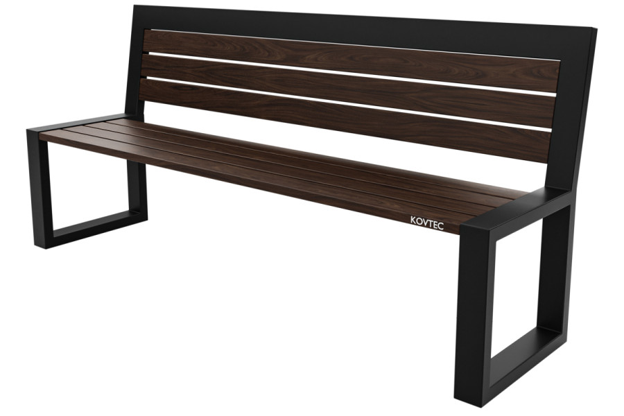 Kovová lavička LK-11, 180cm, Palisander, Farebná