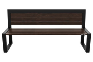 Kovová lavička LK-11, 180cm, Palisander, Farebná