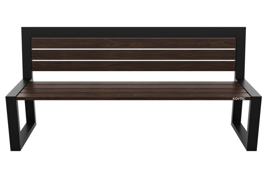 Kovová lavička LK-11, 180cm, Palisander, Farebná