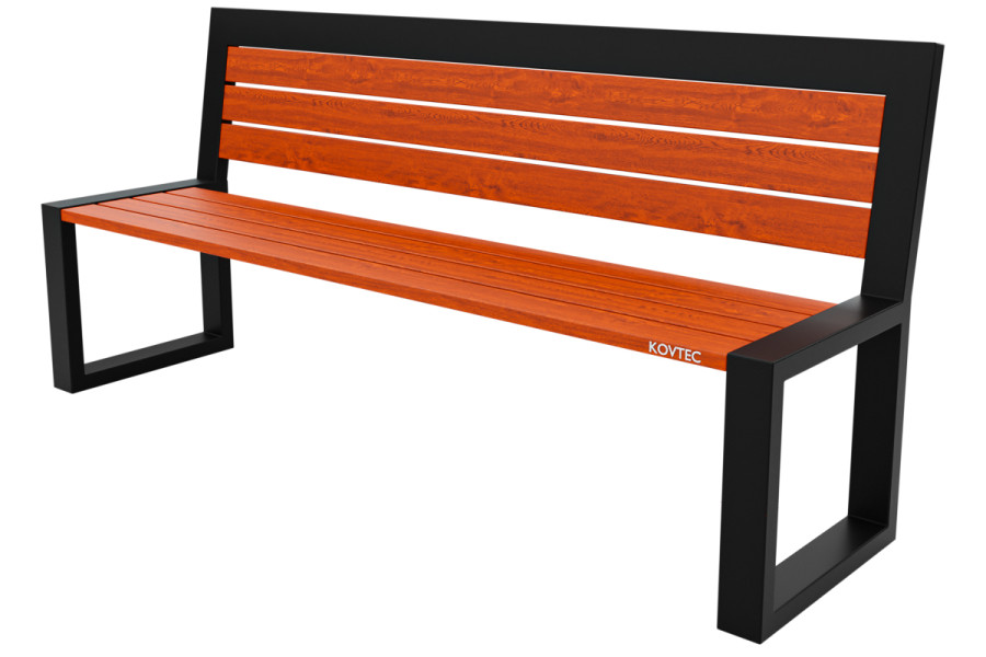 Kovová lavička LK-11, 180cm, Teak, Farebná