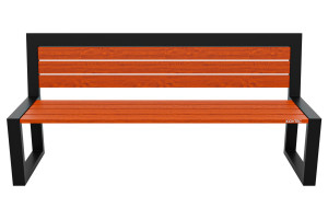 Kovová lavička LK-11, 180cm, Teak, Farebná