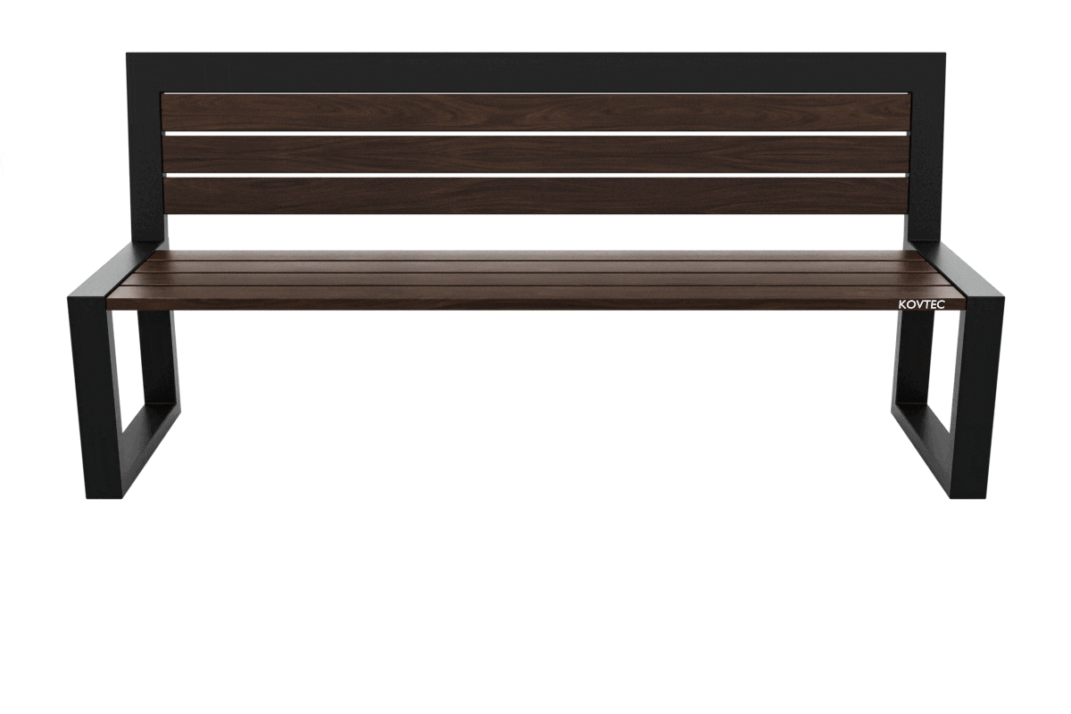 Kovová lavička LK-11, 180cm, Palisander, Farebná