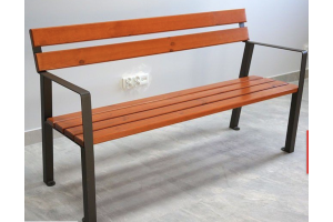 Kovová lavička LK-38, 150cm, Teak, Farebná