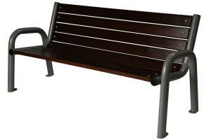 Kovová lavička LK-1, 150cm, Palisander, Farebná