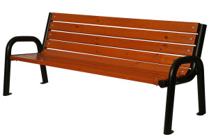 Kovová lavička LK-1, 150cm, Teak, Farebná