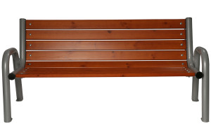 Kovová lavička LK-1, 150cm, Teak, Farebná
