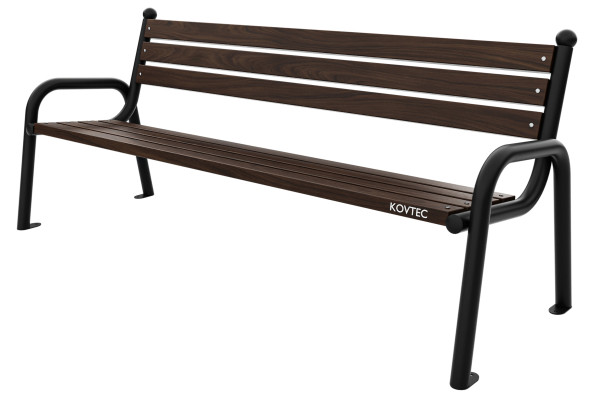 Kovová lavička LK-6, 150cm, Palisander, Farebná