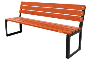 Kovová lavička LK-30, 150cm, Teak, Farebná