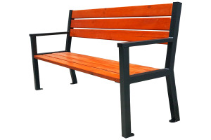 Kovová lavička LK-40, 180cm, Palisander, Farebná