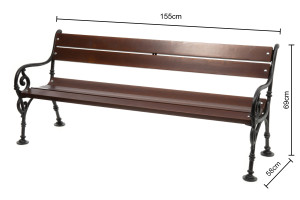 Liatinová lavička Schonbrunn, 150cm, Palisander