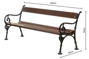 Liatinová lavička Schonbrunn II, 150cm, Palisander