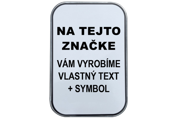 Značka vlastný text, 200x300mm