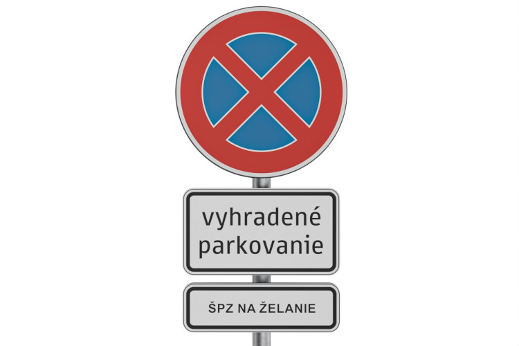 Značka Vyhradené parkovanie s označením ŠPZ komplet