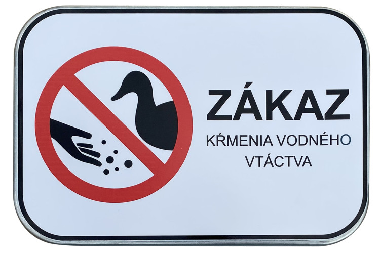 Značka Zákaz kŕmenia vodného vtáctva, 400x300mm