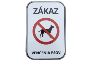Značka Zákaz venčenia psov, 200x300mm