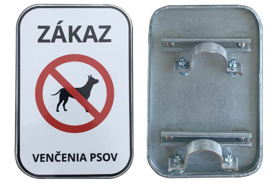 Značka Zákaz venčenia psov, 200x300mm