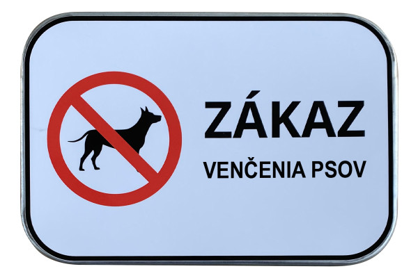 Značka Zákaz venčenia psov, 300x200mm