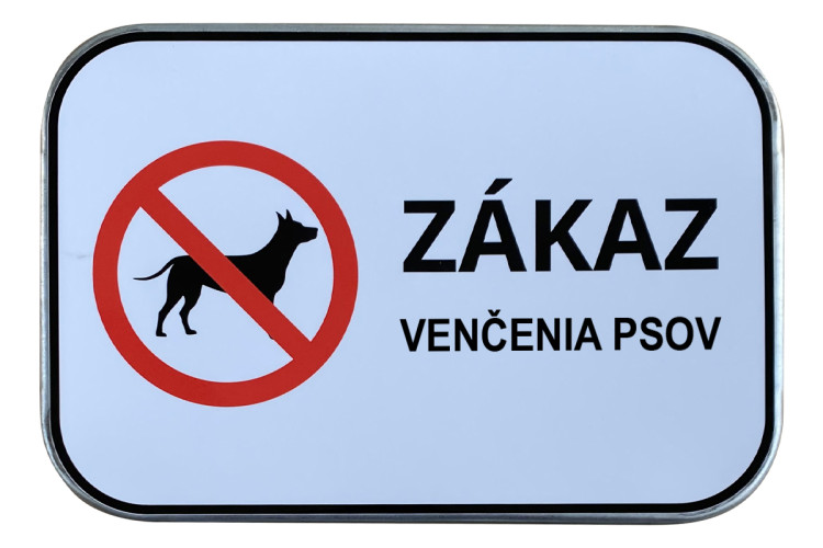 Značka Zákaz venčenia psov, 420x315mm