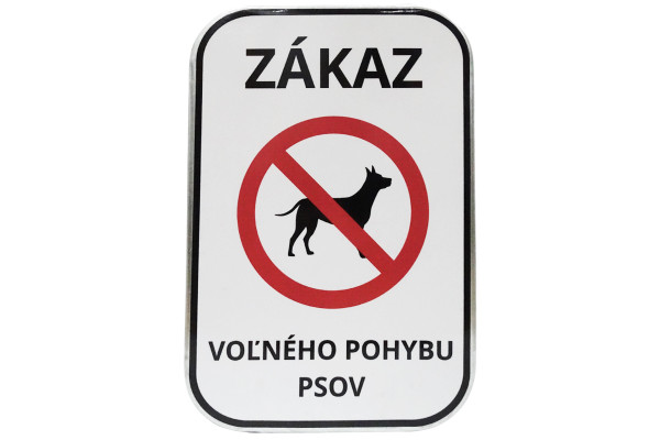Značka Zákaz voľného pohybu psov, 200x300mm