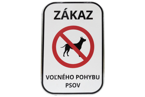 Značka Zákaz voľného pohybu psov, 300x400mm