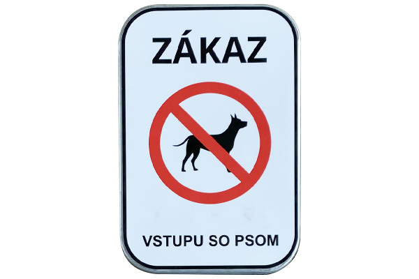 Značka Zákaz vstupu so psom, 200x300mm