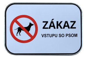 Značka Zákaz vstupu so psom, 300x200mm