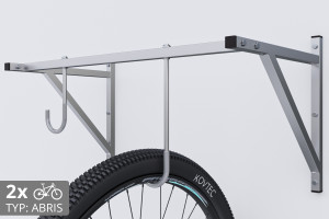 Držiak na bicykel na stenu, 2 miestny ABRIS pozinkovaný