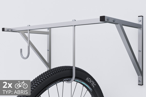 Držiak na bicykel na stenu, 2 miestny ABRIS pozinkovaný