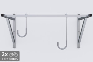 Držiak na bicykel na stenu, 2 miestny ABRIS pozinkovaný