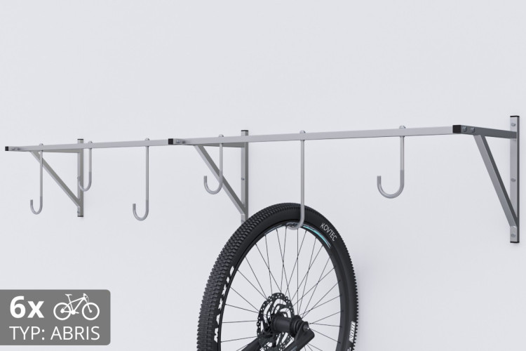 Držiak na bicykel na stenu, 6 miestny ABRIS pozinkovaný