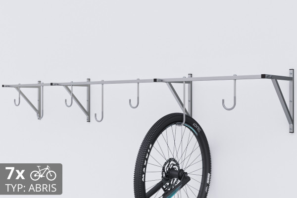 Držiak na bicykel na stenu, 7 miestny ABRIS pozinkovaný