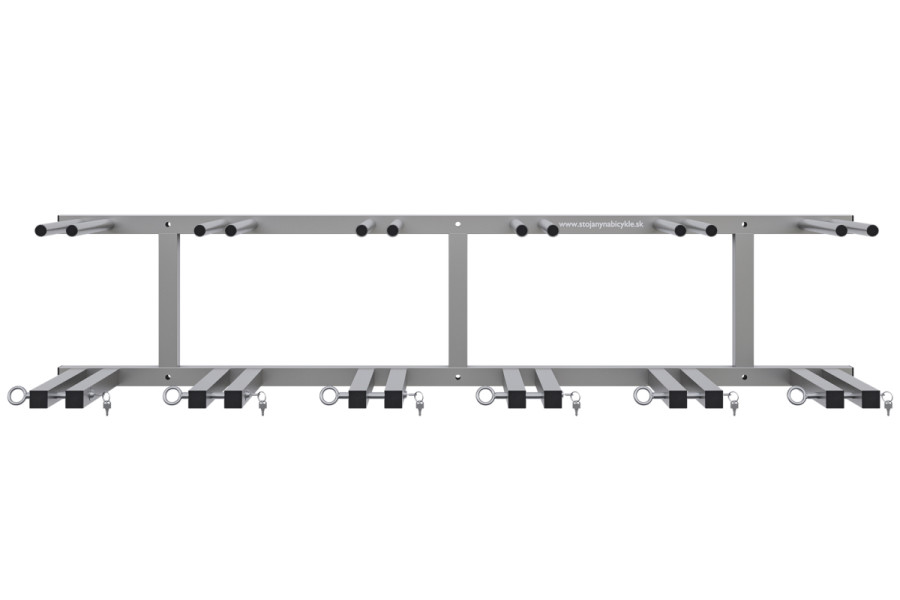 Držiak na lyže, 12 miestny, zvislý, save space, uzamykací