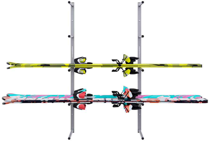 Držiak na lyže 10 párov lyží, vodorovný, strieborny  DR-LV24-5S
