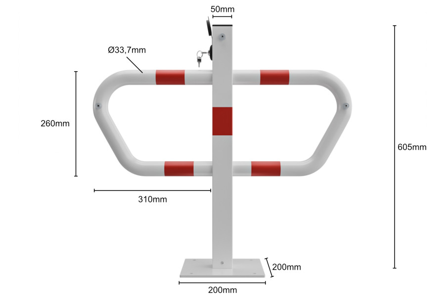 Parkovacia zábrana, TYP-01, zámok
