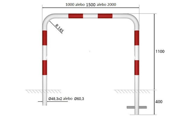 Zábradlie bezpečnostné, 100cm