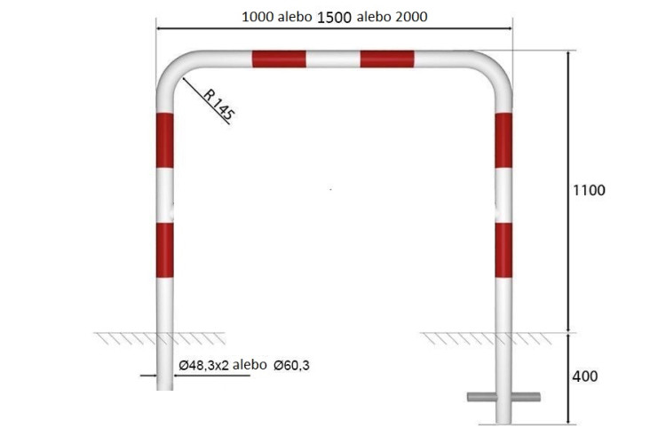 Zábradlie bezpečnostné, 100cm