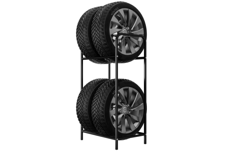 Regál na 4 pneumatiky s maximalnou šírkou 4x235 mm. Šírka police 47 cm. Povrchová úprava čierna.

