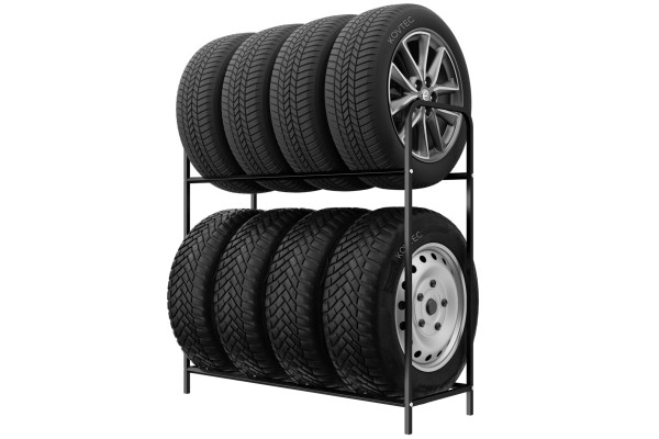 Regál na pneumatiky 8 miestny, 105 cm, čierny