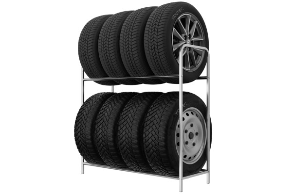Regál na pneumatiky 8 miestny, 115 cm, čierny