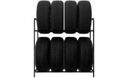 Regál na pneumatiky 8 miestny, 94 cm, čierny