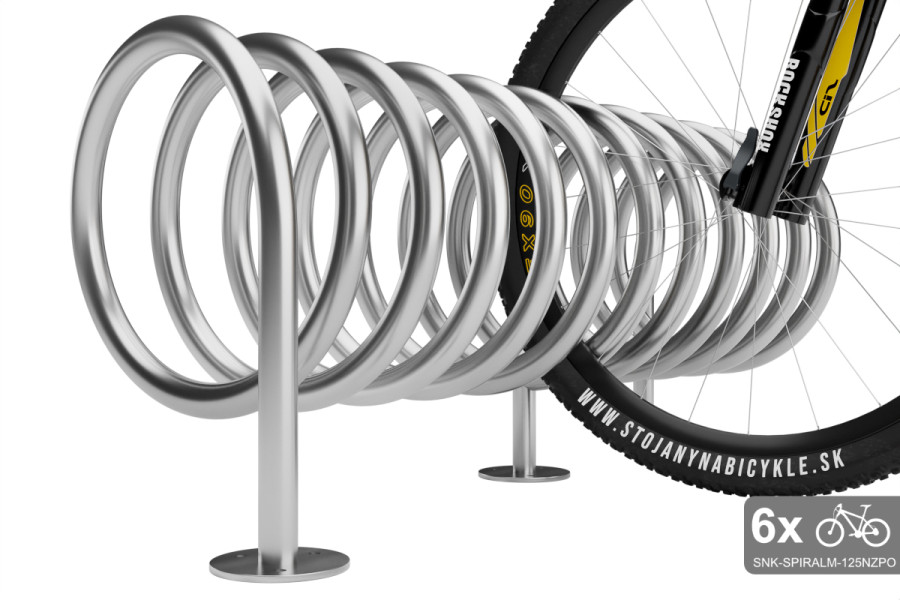 Obojstranný stojan na 6 bicyklov, SPIRAL MAXI 6 miestny, pozinkovaný