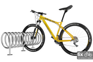 Obojstranný stojan na 6 bicyklov, SPIRAL MAXI 6 miestny, pozinkovaný