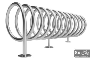 Obojstranný stojan na 8 bicyklov, SPIRAL MAXI 8 miestny, pozinkovaný