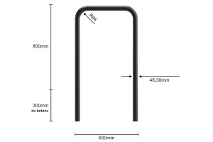Cyklostojan U 60x80cm, Ø 48,3 mm, betónovať, Farebný