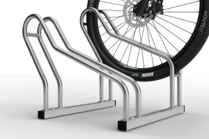 Stojan na dva bicykle ALFA MAXI do úzkych priestorov, nerezový Stojan na dva bicykle ALFA MAXI do úzkych priestorov, nerezový