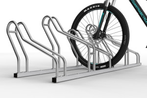 Stojan na 5 bicyklov ALFA MAXI do úzkych priestorov, nerezový Stojan na 5 bicyklov ALFA MAXI do úzkych priestorov, nerezový