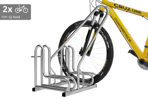 Stojan na 2 bicykle s rámom na uzamykanie IQ, pozinkovaný Stojan na 2 bicykle s rámom na uzamykanie IQ, pozinkovaný