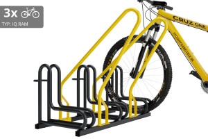 Stojan na 3 bicykle s rámom na uzamykanie IQ, farebný