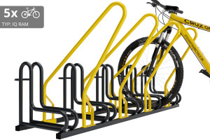 Stojan na 5 bicyklov s rámom na uzamykanie IQ, farebný
